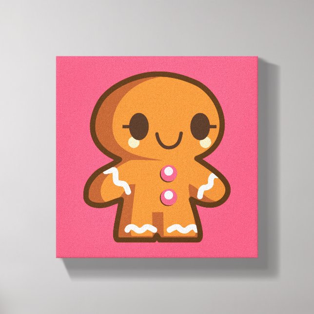 Cute Gingberbread Man Canvas Print (Front)