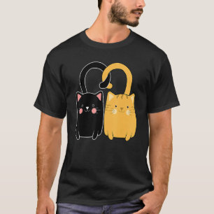 Cute Ginger Cat Black Kitten Love Valentines Day G T-Shirt