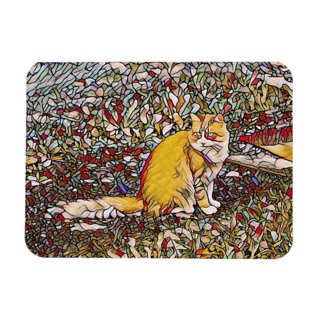 Cute ginger cat for a walk  magnet (Horizontal)