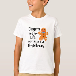 Cute Ginger Cookie With Christmas Coloured Text T-Shirt