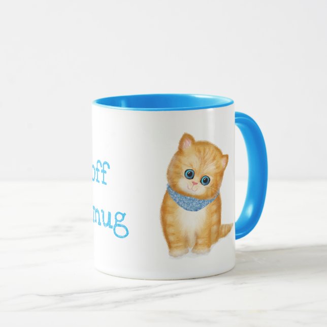 Cute ginger kitten personalised mug (Front Right)