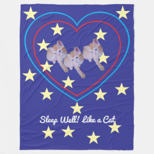Cute Ginger Kitten Photo Humor Text Fleece Blanket