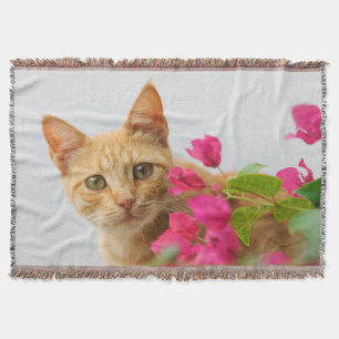 Cute Ginger Kitten Watching You Throw Blanket