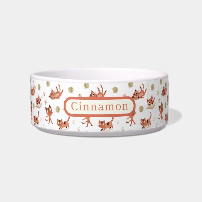 Cute Ginger Kitties Personalise Bowl (Front)