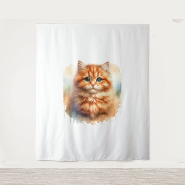 Cute Ginger Tabby Cat  Classic T-Shirt Tapestry (Front)