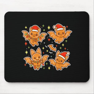Cute Gingerbread Bats Soky Christmas Cookie Graphi Mouse Mat