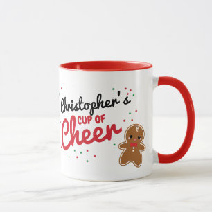 cute GINGERBREAD BOY personalised christmas mug
