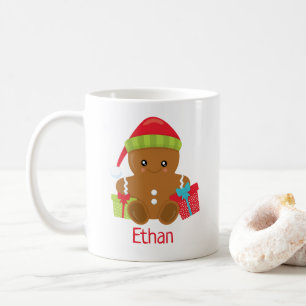 Cute Gingerbread Boy Personalised Christmas Mug