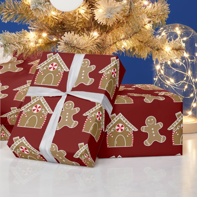 Cute Gingerbread/Candy Christmas Wrapping Paper (Holidays)