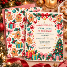 Cute Gingerbread Christmas Birthday Party