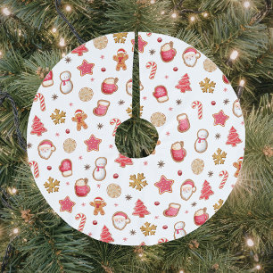 Cute Gingerbread Christmas Cookie Brushed Polyester Tree Skirt