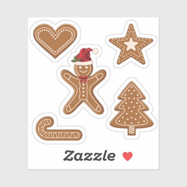 Cute Gingerbread Christmas Cookie Shapes  (Sheet)