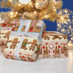 Cute Gingerbread Christmas Cookies Wrapping Paper