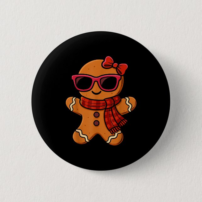 Cute Gingerbread Christmas For Women Girls Xmas  6 Cm Round Badge (Front)