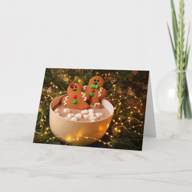 Cute Gingerbread Christmas Holiday Card (Front)