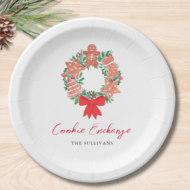 Cute Gingerbread Christmas Holiday Cookie Exchange Paper Plate (Creator Uploaded)