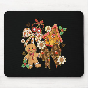Cute Gingerbread Christmas Preppy Coquette Holiday Mouse Mat