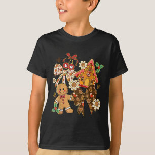 Cute Gingerbread Christmas Preppy Coquette Holiday T-Shirt