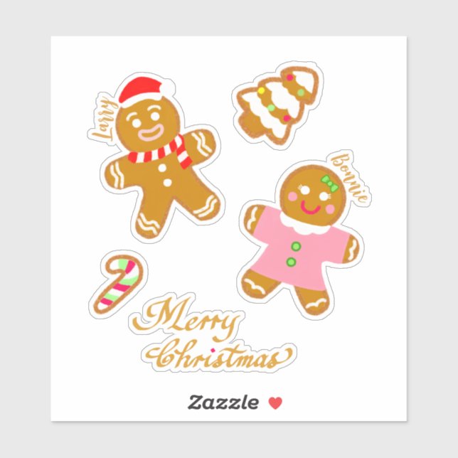 Cute Gingerbread Christmas Script Personalised  (Sheet)