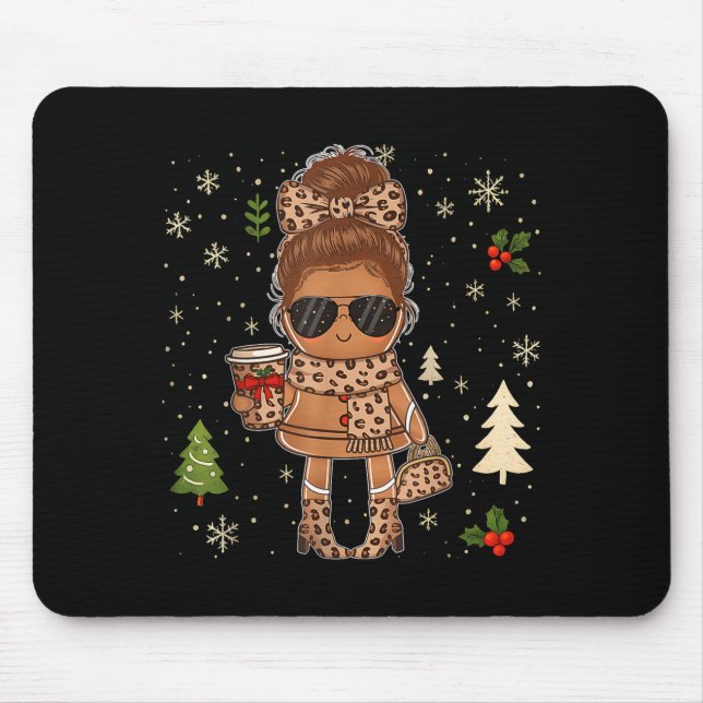 Cute Gingerbread Christmas Snow Xmas For Men Women Mouse Mat (Front)