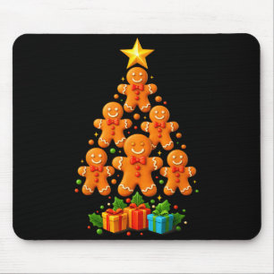 Cute Gingerbread Christmas Tree Holiday Funny Xmas Mouse Mat