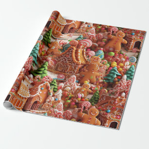 Cute Gingerbread Christmas Wrapping Paper