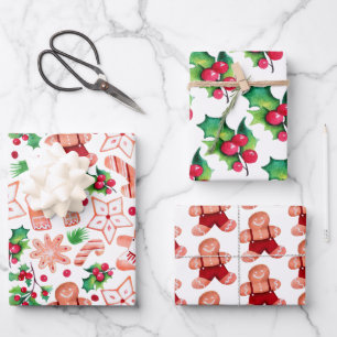 Cute Gingerbread Cookie Christmas Baby Shower Wrapping Paper Sheet