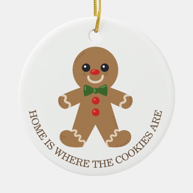 Cute Gingerbread Cookie Christmas Ornament Year (Front)