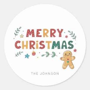 Cute Gingerbread Cookie Classic Round Sticker