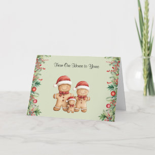 Cute Gingerbread Cookie Family Christmas Card