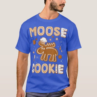 Cute Gingerbread Cookie Moose Lovers Christmas Bak T-Shirt