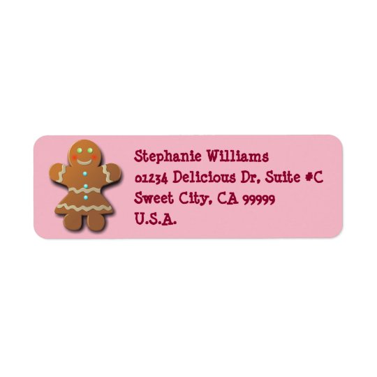 Cute Gingerbread Cookie Return Address Label