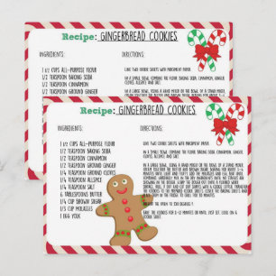 Cute Gingerbread Cookies Recipe Card