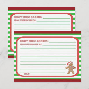 Cute Gingerbread Cookies Recipe Card