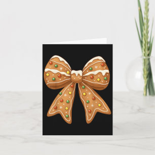 Cute Gingerbread Coquette Bow Christmas Xmas Pajam Card