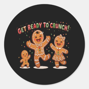 Cute Gingerbread Family Christmas Classic Round Sticker