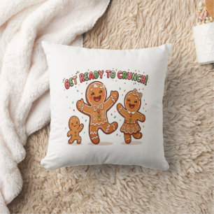 Cute Gingerbread Family Christmas Cushion