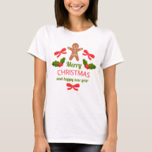Cute Gingerbread Family Christmas Tee USA