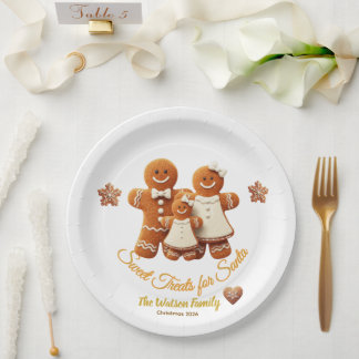 Cute Gingerbread Family Cookie Decorating Party Paper Plate