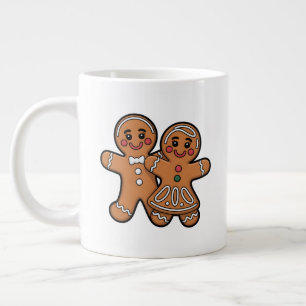 Cute Gingerbread Friends Large Coffee Mug