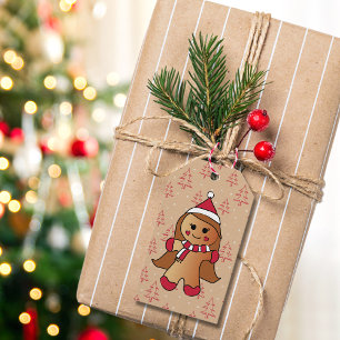Cute Gingerbread Girl Holiday Cookie Kraft   Gift Tags