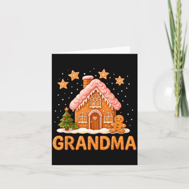 Cute Gingerbread Grandma Merry Christmas Funny  Card (Front)