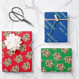 Cute gingerbread hous cookies custom Christmas Wrapping Paper Sheet