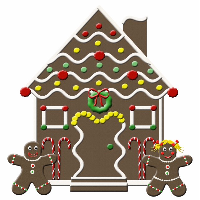 Cute Gingerbread House Christmas Sculpture Cutout Standing Photo Sculpture (Front)