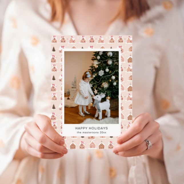 Cute Gingerbread Houses Photo Holiday Card (Creator Uploaded)