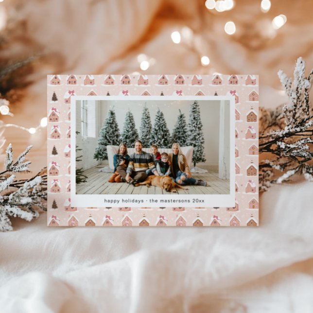 Cute Gingerbread Houses Photo Holiday Card (Creator Uploaded)