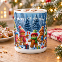 Cute Gingerbread Kids Christmas Winter Wonderland