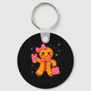 Cute Gingerbread Leopard Bow Christmas Xmas Girl W Key Ring