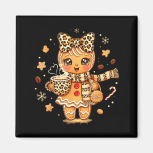 Cute Gingerbread Leopard Christmas Xmas Girl Women Magnet