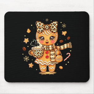 Cute Gingerbread Leopard Christmas Xmas Girl Women Mouse Mat